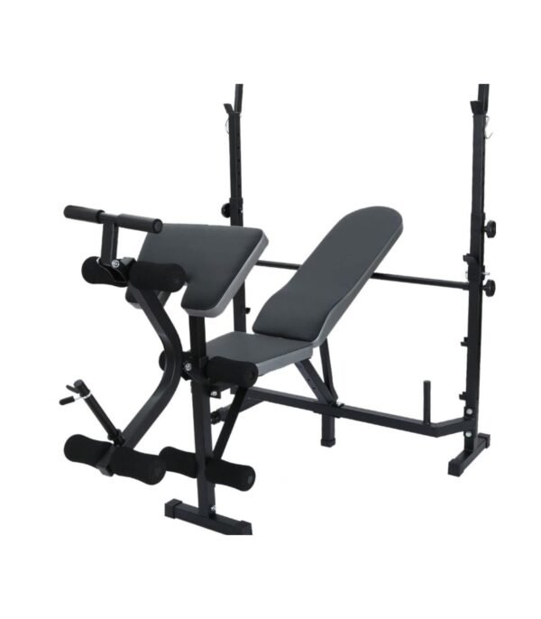 MINI GIMNASIO CON POLEA Y BANCA PARA PECHO CON PREDICADOR